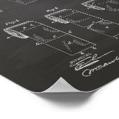 トイレ紙1891転がパテントアートカルクボード ポスター (角)