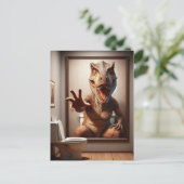 トイレ絵を描に怖いディノ ポストカード (スタンド正面)