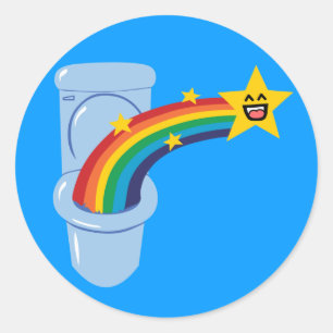 トイレ虹 ラウンドシール