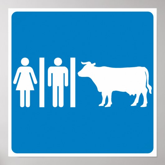 トイレ設備ユーモアのあるハイウェイサイン – COURS? ポスター (正面)