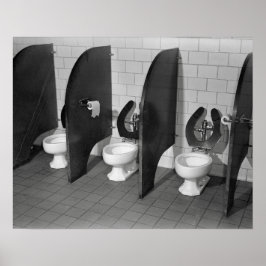 トイレ設備、1943年。ヴィンテージ写真 ポスター