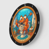 トイレ読のカおもしろいニ ラージ壁時計 (傾斜)