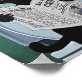 トイレ読の猫の新聞 – ウンチしてる？ ポスター (角)