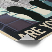 トイレ読の猫の新聞 – ウンチしてる? ポスター (角)