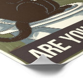 トイレ読の猫の新聞 – ウンチしてる？ ポスター (角)