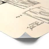 トイレ転が紙1891パテントアート – オールドピーパー ポスター (角)