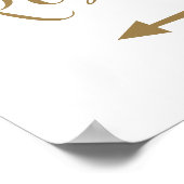 トイレ離れの矢印記号。金ゴールド結婚の方向 ポスター (角)