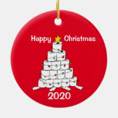 トイレ2020転が年のクリスマスツリー セラミックオーナメント (裏面)