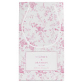 トイレ クラシック ヴィンテージ フラワーピンク ウェディング スモールペーパーバッグ (裏面)