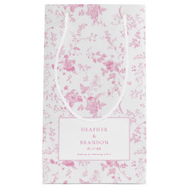 トイレ クラシック ヴィンテージ フラワーピンク ウェディング スモールペーパーバッグ
