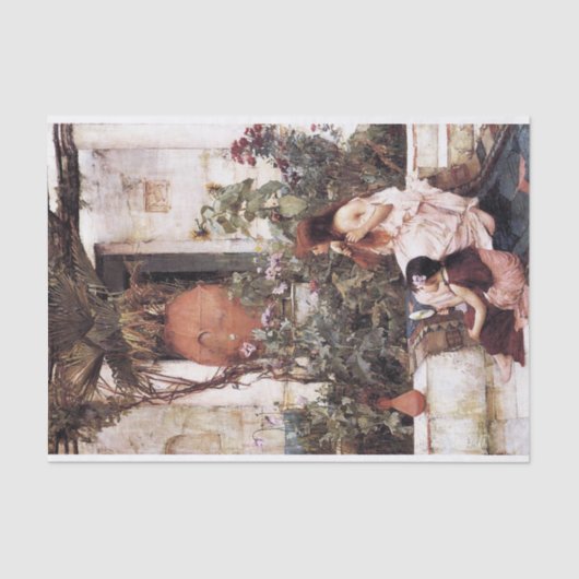 『トイレ』（ジョン・ウィリアム・ウォーターハウス著） - 1889年 薄葉紙 (正面)