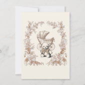 トイレ ニュートラル テディベア カージュ Baby Shower 招待状 (裏面)