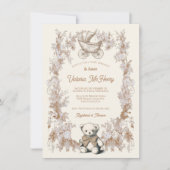 トイレ ニュートラル テディベア カージュ Baby Shower 招待状 (正面)