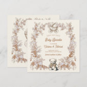 トイレ ニュートラル テディベア カート セーブ ザ デート 招待状 (正面/裏面)