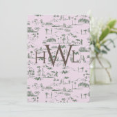 トイレ ピンク モダン ブライダル シャワー 招待状 (スタンド正面)