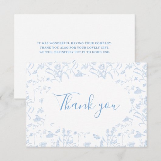 トイレ フローラル ブライダル シャワー サンクス カード (正面/裏面)