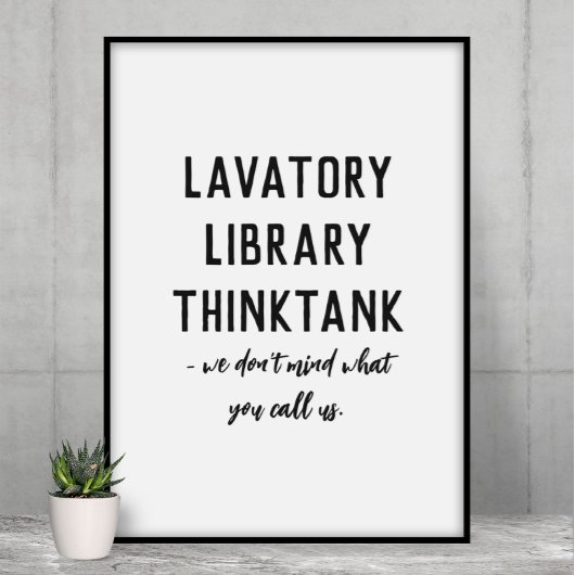 トイレ、ライブラリ、考えタンクルおもしろいバスルーム ポスター