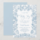 トイレ ヴィンテージ フレーム ベビー シャワー 男の子 招待状 (正面/裏面)