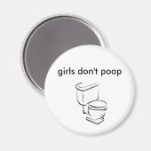トイレ、女の子ではないウンチ マグネット (正面/裏面)