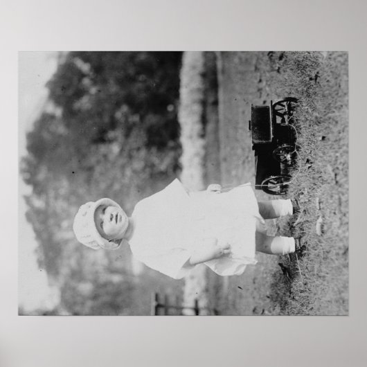 トイワゴン写真付き小さな女の子 ポスター (正面)