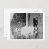 トイワゴン写真付き小さな女の子 ポストカード (正面/裏面)