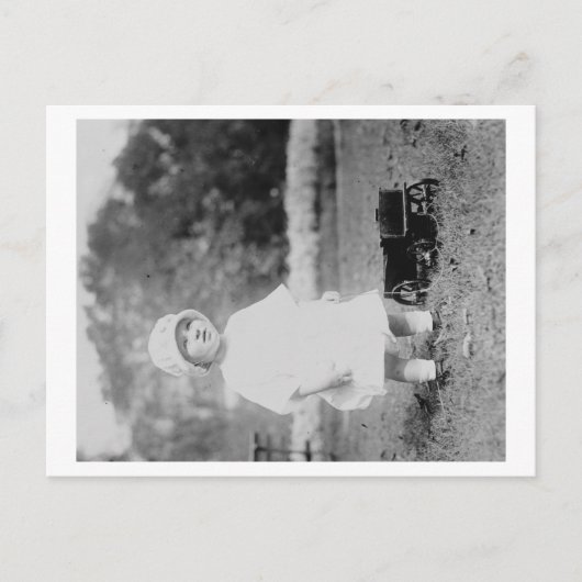 トイワゴン写真付き小さな女の子 ポストカード (正面)