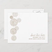 トイングローブモダンウディング日付を保存 案内ポストカード (正面/裏面)