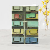 トイヴィンテージ車グリーティングカード カード (黄色い花)