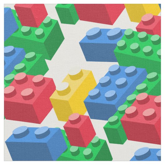 トイ建物レンガカラフル ファブリック (クローズアップ)