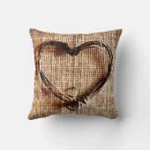 トイ素朴ネハートバフェイクラップジュートカントリー枕 クッション (裏面)