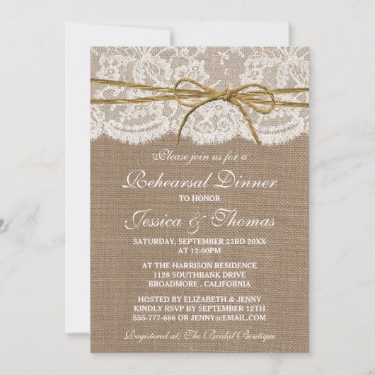 トイ素朴ンボウのリハ結婚ーサルディナー 招待状 (正面)