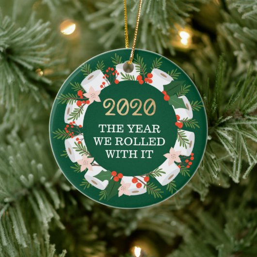 トイ転がレイおもしろい紙クリスマスリース セラミックオーナメント (ツリー)