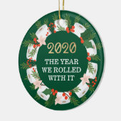 トイ転がレイおもしろい紙クリスマスリース セラミックオーナメント (左)