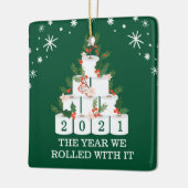 トイ転がレーおもしろい紙クリスマスツリー セラミックオーナメント (左)