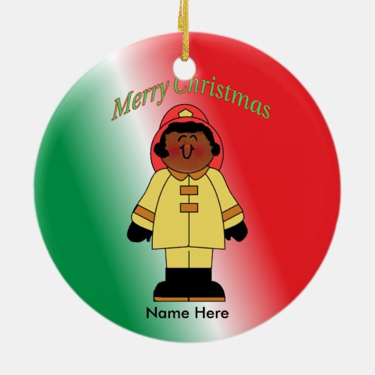 トイ黒人女性カスタム セラミックオーナメント (裏面)