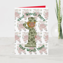 トイ黒人女性兵士のクリスマスカスタムクリスマス シーズンカード