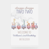 トイ・トレインすべての乗船誕生日招待状、動物園動物 アクリルサイン (正面)