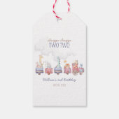 トイ・トレインすべての乗船誕生日招待状、動物園動物 ギフトタグ (裏面)