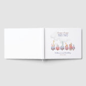 トイ・トレインすべての乗船誕生日招待状、動物園動物 ゲストブック (全面)