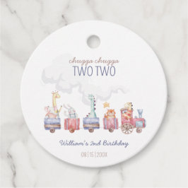 トイ・トレインすべての乗船誕生日招待状、動物園動物 フェイバータグ