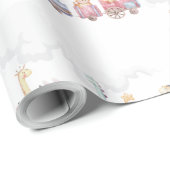 トイ・トレインすべての乗船誕生日招待状、動物園動物 ラッピングペーパー (ロールコーナー)