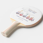 トイ・トレインすべての乗船誕生日招待状、動物園動物 卓球ラケット (正面アングル)