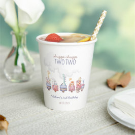 トイ・トレインすべての乗船誕生日招待状、動物園動物 紙コップ