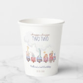 トイ・トレインすべての乗船誕生日招待状、動物園動物 紙コップ (正面)