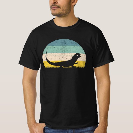 トゥアタラ爬虫類レトロ Tシャツ (正面)