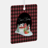 トゥィードサイドモダンオリジナルスコティッシュタータンチェック メタルオーナメント (正面右)