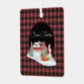 トゥィードサイドモダンオリジナルスコティッシュタータンチェック メタルオーナメント (正面左)