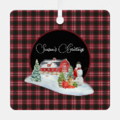 トゥィードサイドモダンオリジナルスコティッシュタータンチェック メタルオーナメント (正面)