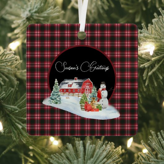 トゥィードサイドモダンオリジナルスコティッシュタータンチェック メタルオーナメント (インサイチュ)