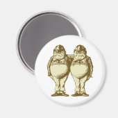 トゥィードルディーとトゥィードルダムインキセピア マグネット (正面/裏面)